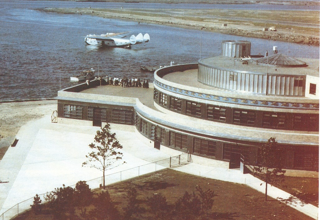1940 Boeing B314 Moored at New York's LaGuardia Marine Air Terminal